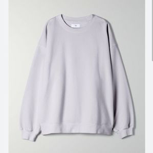 ARITZIA TNA Cozy Fleece Boyfriend Crew Sweatshirt | Size 2 | Pale Violet
